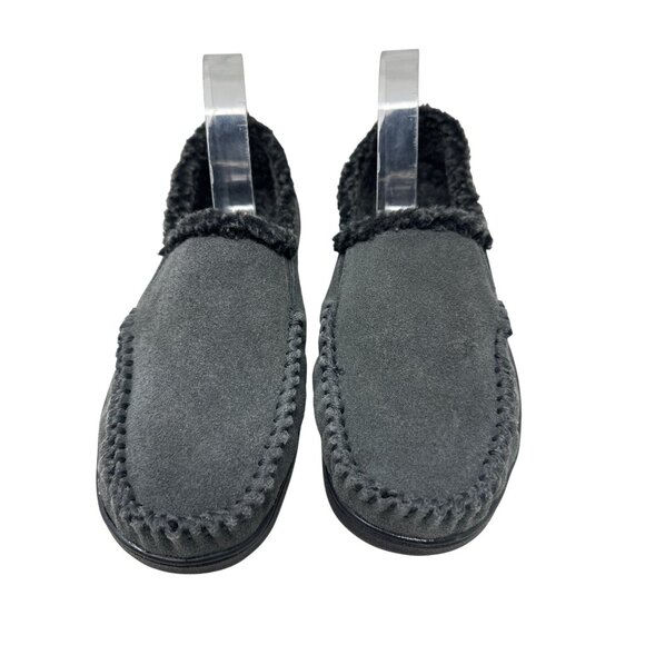 Minnetonka Frita Slip-on Black Moccasin Slippers With Faux Fur Lining Size 8 - Picture 6 of 12